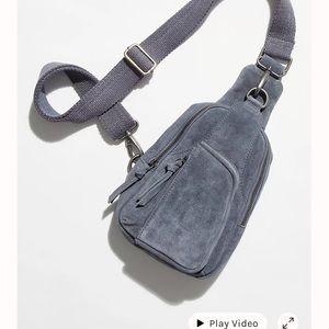 Free People Hudson Sling Bag - suede Slate color